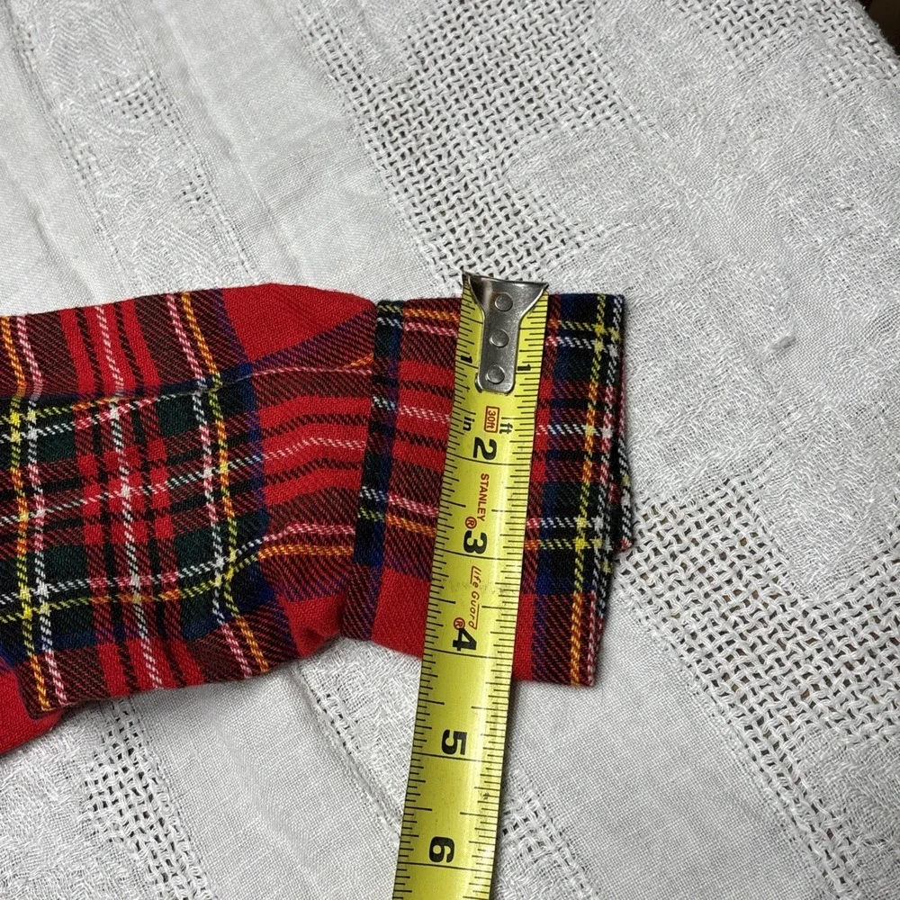 Vtg Sz L Henryk Shirt Mens Large Red Blue Plaid Button Up Wool Blend Made UK 90s